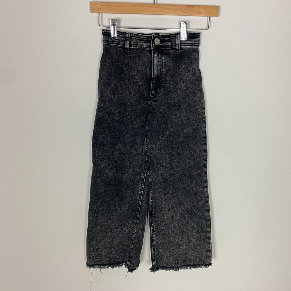 Compania Fantastica Mini Jeans Wide Leg Girls 10 Black Raw Hem